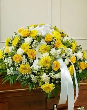 Treasured Memories Half Casket Cover - Yellow