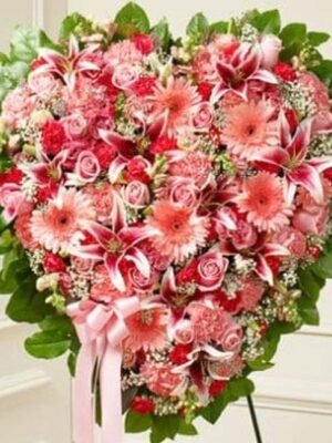 Sympathy & Support Flower Heart - Pink