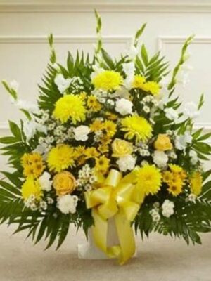 Touching Tribute Floor Basket - Yellow