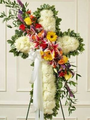 Peace & Love Standing Cross - Bright